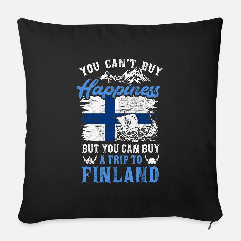 Finnland - Sofakissenbezug 45 x 45 cm - Schwarz
