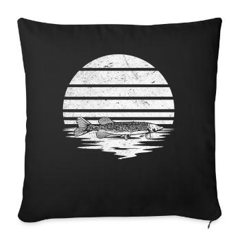 Gar Fishing Garfishing Sonnenuntergang Hornhecht - Sofakissenbezug 45 x 45 cm - Schwarz - Vorne
