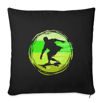 Skater Skateboard Gift Halfpipe Sk8 Ollie - Sofa pillowcase 17,3'' x 17,3'' (45 x 45 cm) - black - Front
