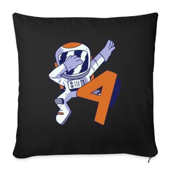 4th Birthday Astronaut 4 Years Space Galaxy - Sofa pillowcase 17,3'' x 17,3'' (45 x 45 cm) - black - Front