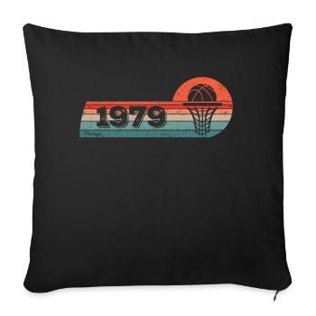 Jeux de basket-ball nés en 1979 Anniversaire - Housse de coussin décorative 45 x 45 cm - noir - Devant