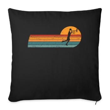 Basketteur Basketteur Basketteur Ballons de Basket-ball - Housse de coussin décorative 45 x 45 cm - noir - Devant