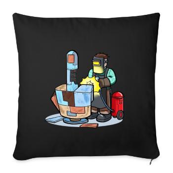 Welding Metal Middle Finger Welder - Sofa pillowcase 17,3'' x 17,3'' (45 x 45 cm) - black - Front