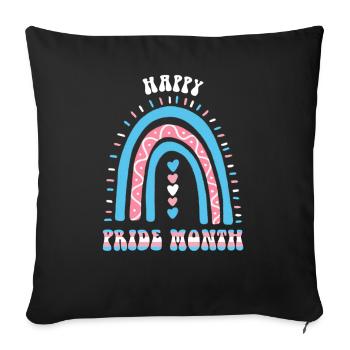 Happy Pride Month Trans Boho Rainbow - Sofa pillowcase 17,3'' x 17,3'' (45 x 45 cm) - black - Front