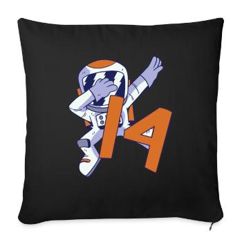 14th Birthday Astronaut 14 Years Space Galaxy - Sofa pillowcase 17,3'' x 17,3'' (45 x 45 cm) - black - Front