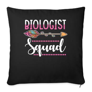 Groupe de femmes biologistes en biologie - Housse de coussin décorative 45 x 45 cm - noir - Devant