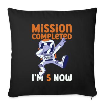 5th birthday astronaut 5 years - Sofa pillowcase 17,3'' x 17,3'' (45 x 45 cm) - black - Front