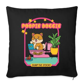 Poopie Doggie - Dump The Stocks - Sofa pillowcase 17,3'' x 17,3'' (45 x 45 cm) - black - Front
