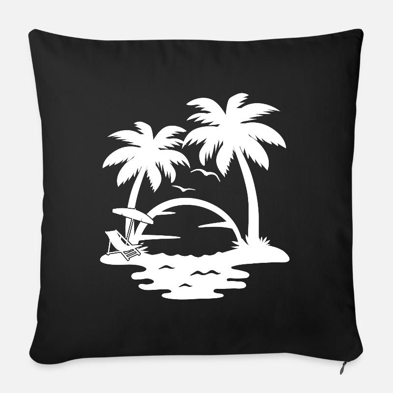 Palmiers - Housse de coussin décorative 45 x 45 cm - noir