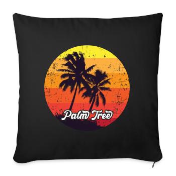 Palm trees - Sofa pillowcase 17,3'' x 17,3'' (45 x 45 cm) - black - Front
