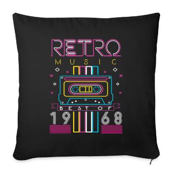 Best Of 1968 Retro Cassette Vintage Birthday - Sofa pillowcase 17,3'' x 17,3'' (45 x 45 cm) - black - Front