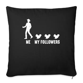 Moi et mes disciples hommes écureuils - Housse de coussin décorative 45 x 45 cm - noir - Devant