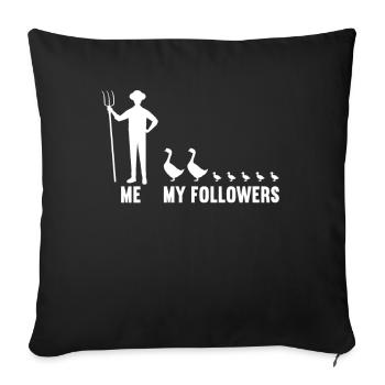 Me and my followers farmer goose geese - Sofa pillowcase 17,3'' x 17,3'' (45 x 45 cm) - black - Front