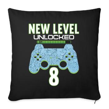 8 Years old 8 birthday outfit Gamer Gaming - Sofa pillowcase 17,3'' x 17,3'' (45 x 45 cm) - black - Front