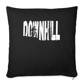 Descente VTT Nature Montagnes Retro Wave Vintage - Housse de coussin décorative 45 x 45 cm - noir - Devant