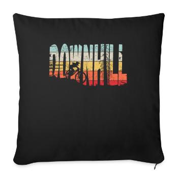 Downhill MTB Nature Mountains Retro Wave Vintage - Sofa pillowcase 17,3'' x 17,3'' (45 x 45 cm) - black - Front