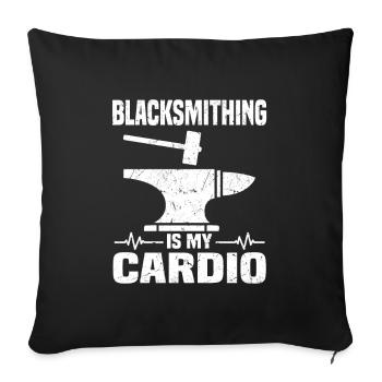 Cadeaux de forgeron | Forgeage d’enclume metalsmith - Housse de coussin décorative 45 x 45 cm - noir - Devant