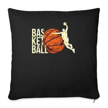 Basket-ball joueur de basket-ball basket-ball basket-ball - Housse de coussin décorative 45 x 45 cm - noir - Devant