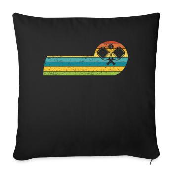 Pickleball Padel Raquette Pickleball Balls - Housse de coussin décorative 45 x 45 cm - noir - Devant