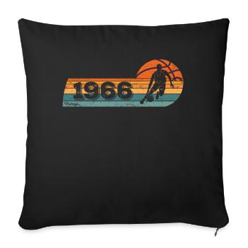 Joueur de basket-ball né en 1966 Anniversaire - Housse de coussin décorative 45 x 45 cm - noir - Devant