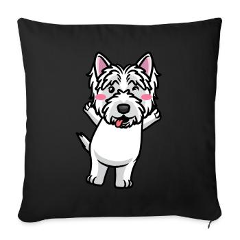 West Highland White Terrier Dog Westie - Sofa pillowcase 17,3'' x 17,3'' (45 x 45 cm) - black - Front
