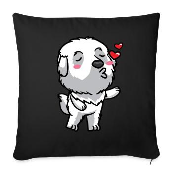 Pyrenäenberghund Hund Küsse - Sofakissenbezug 45 x 45 cm - Schwarz - Vorne