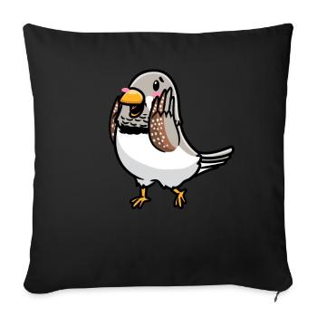 Émoticône d’oiseau de pinson zèbre - Housse de coussin décorative 45 x 45 cm - noir - Devant