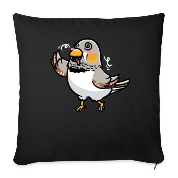 Émoticône d’oiseau de pinson zèbre - Housse de coussin décorative 45 x 45 cm - noir - Devant