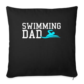 swimming dad - Sofa pillowcase 17,3'' x 17,3'' (45 x 45 cm) - black - Front