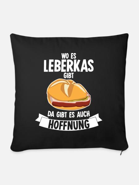 Leberkäse Fleischkas Leberkas - Sofakissenbezug 45 x 45 cm - Schwarz