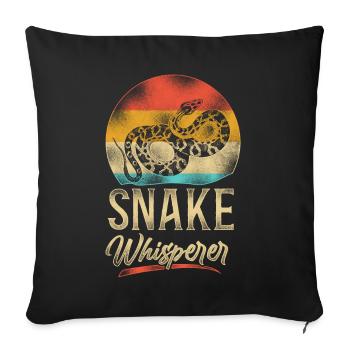 Snake Serpent Retro Vintage Snake - Sofakissenbezug 45 x 45 cm - Schwarz - Vorne