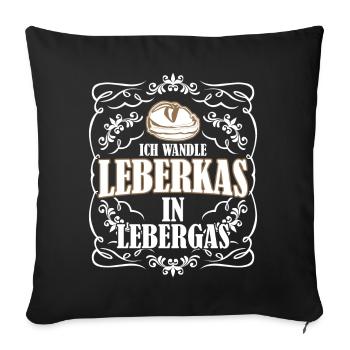 Leberkäse Gas aus Leberkas - Sofakissenbezug 45 x 45 cm - Schwarz - Vorne