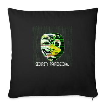 Cyber Security Professional Hacker Maske Linux - Sofakissenbezug 45 x 45 cm - Schwarz - Vorne