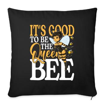 It's Good To Be The Queen Bee Imkerin - Sofakissenbezug 45 x 45 cm - Schwarz - Vorne
