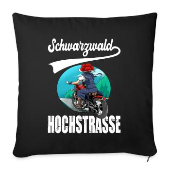 Schwarzwaldhochstraße Schwarzwald Motorrad - Sofakissenbezug 45 x 45 cm - Schwarz - Vorne