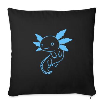 Axolotl Bleu Animal Amoureux Des Animaux Amphibien - Housse de coussin décorative 45 x 45 cm - noir - Devant