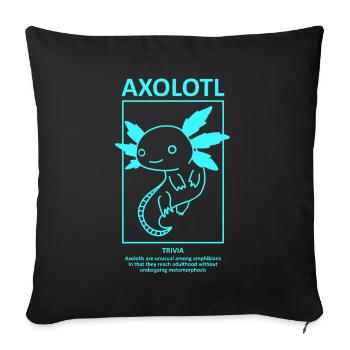 Doux Axolotl Ambystoma Kawaii Amphibians Breeder - Housse de coussin décorative 45 x 45 cm - noir - Devant