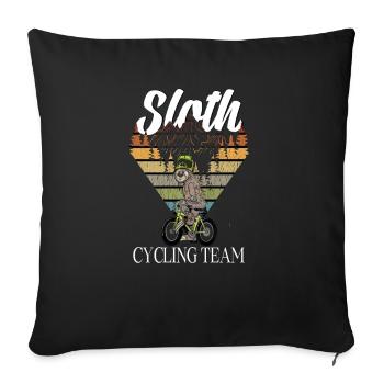 Faultier auf dem Fahrrad Cycling Team - Sofakissenbezug 45 x 45 cm - Schwarz - Vorne