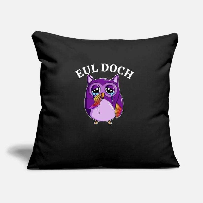 Traurige kleine Dicke Violette Eule mit Spruch Eul Sofakissenbezug 45 x 45 cm