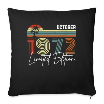 40 ans Octobre 1982 Vintage Édition Limitée - Housse de coussin décorative 45 x 45 cm - noir - Devant