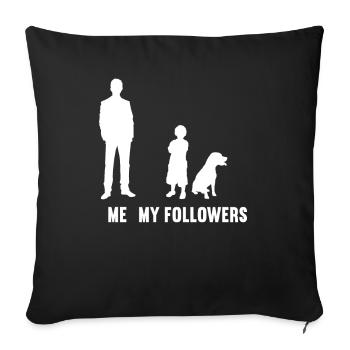 Je veux dire les adeptes chien et fille chiens - Housse de coussin décorative 45 x 45 cm - noir - Devant