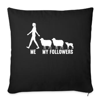 Moi et mes disciples Farmer Sheep Sheep - Housse de coussin décorative 45 x 45 cm - noir - Devant