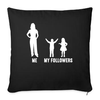Moi et mes disciples pour les femmes fils et fille - Housse de coussin décorative 45 x 45 cm - noir - Devant