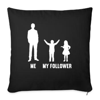 Moi et mes disciples pour les hommes fils et fille - Housse de coussin décorative 45 x 45 cm - noir - Devant