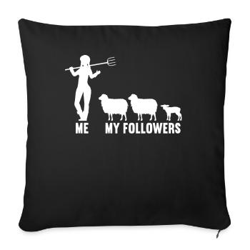 Moi et mes disciples Farmer Sheep Sheep - Housse de coussin décorative 45 x 45 cm - noir - Devant
