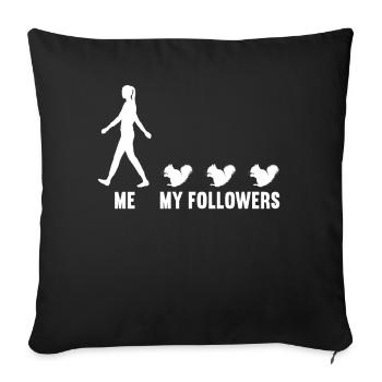 Moi et mes disciples femmes écureuils - Housse de coussin décorative 45 x 45 cm - noir - Devant