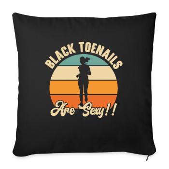 Jogger Runner Marathon Jogging Ski de fond - Housse de coussin décorative 45 x 45 cm - noir - Devant