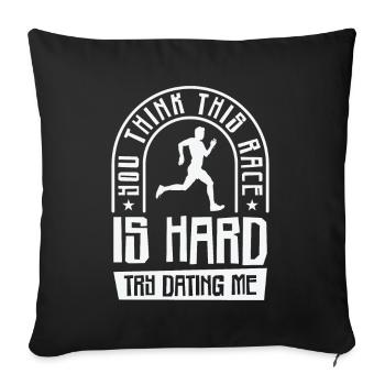 Jogger Runner Marathon Jogging Ski de fond - Housse de coussin décorative 45 x 45 cm - noir - Devant