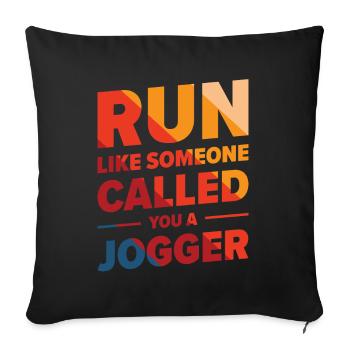 Jogger Runner Marathon Jogging Ski de fond - Housse de coussin décorative 45 x 45 cm - noir - Devant