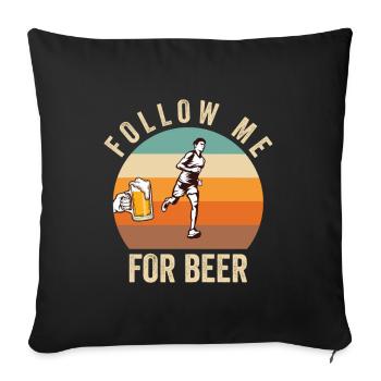 Jogger Runner Marathon Jogging Ski de fond - Housse de coussin décorative 45 x 45 cm - noir - Devant